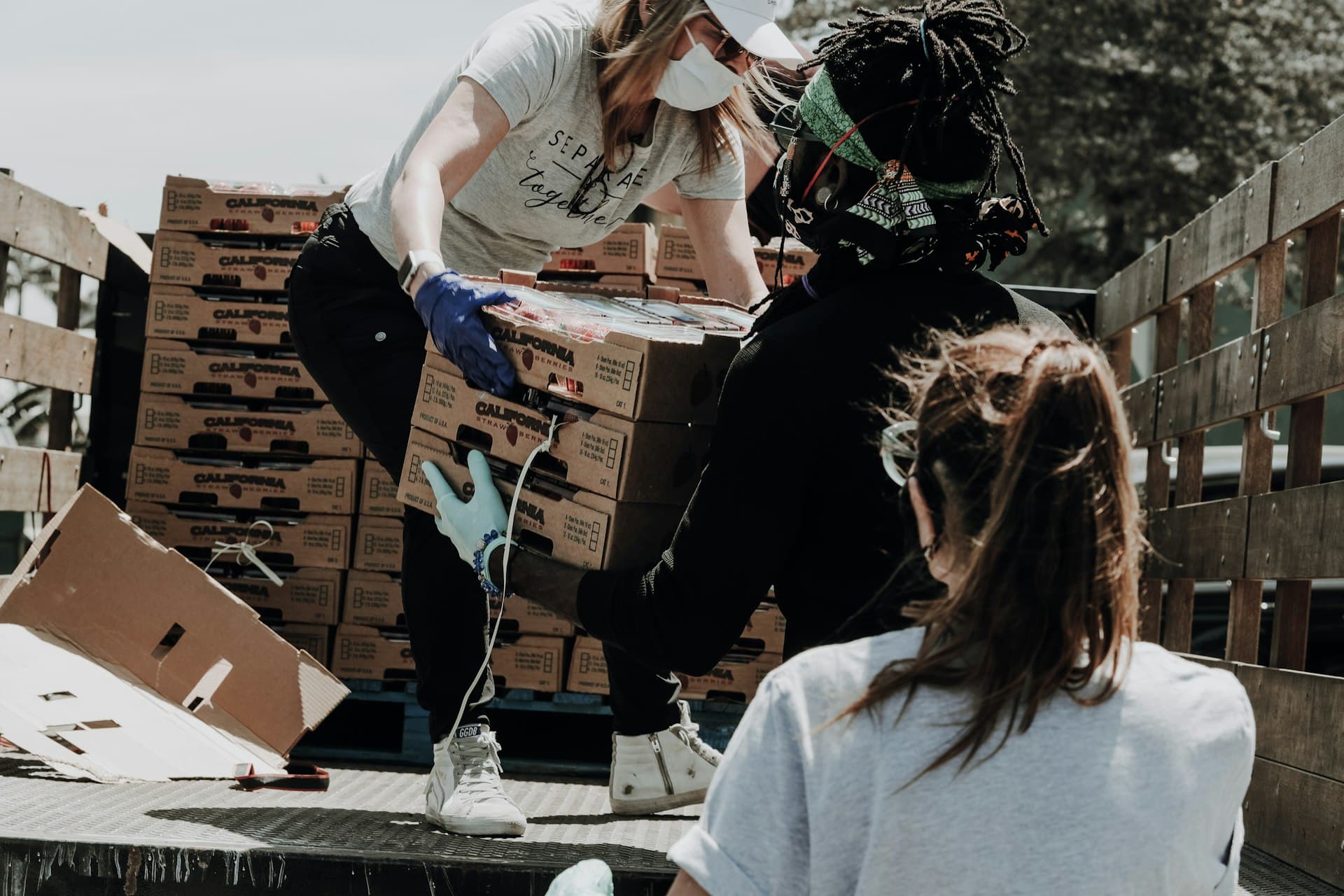 Community volunteers working together
